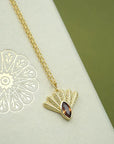 Fantail Messenger Necklace Brown - Gold