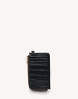 Winona Card Holder | Black Croc