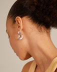 Loulia Recycled Wavy Earrings - Silver Plated