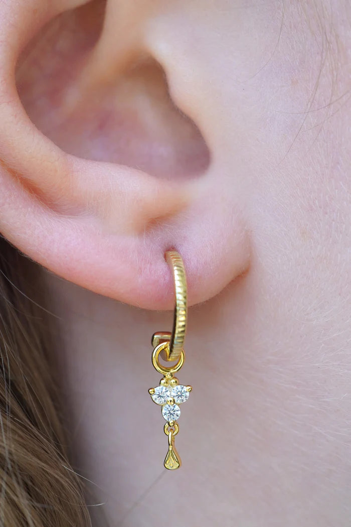 Birthstone Hoops | April | Gold