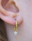 Birthstone Hoops | April | Silver