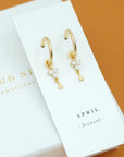 Birthstone Hoops | April | Gold