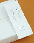 Birthstone Hoops | April | Silver