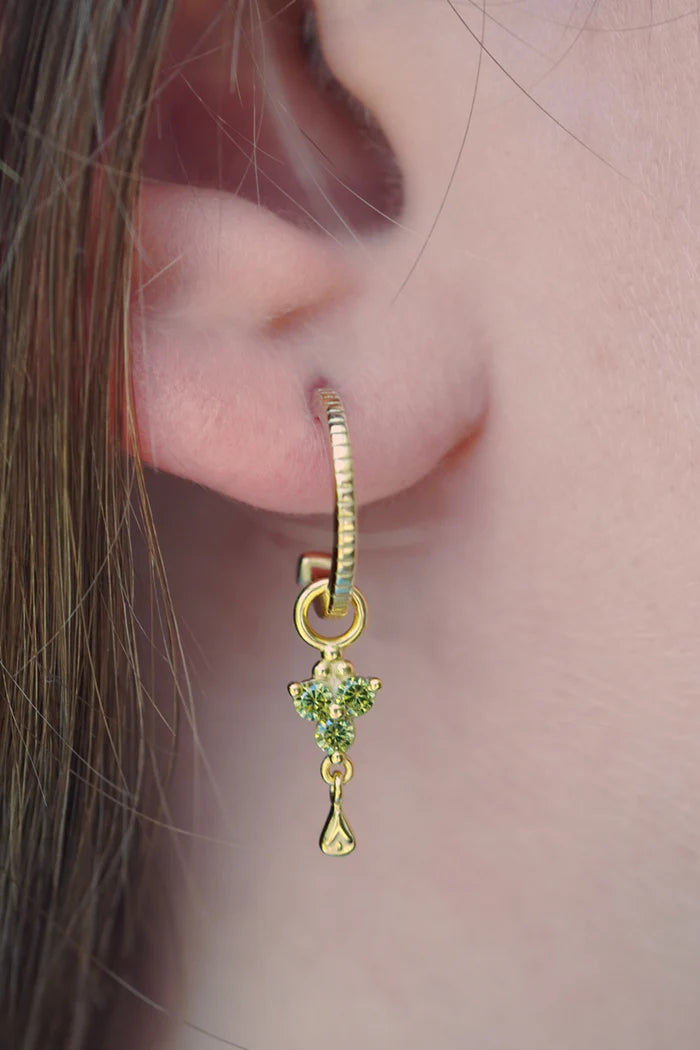 Birthstone Hoops | August | Gold
