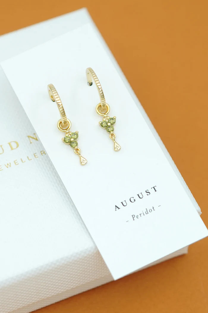 Birthstone Hoops | August | Gold