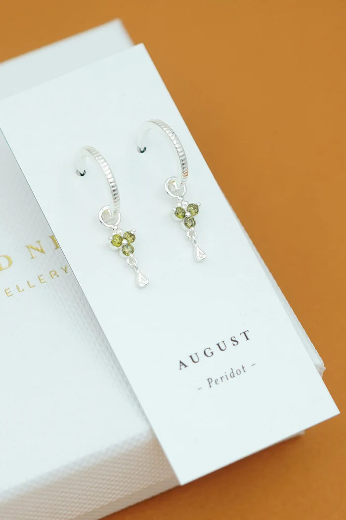 Birthstone Hoops | August | Silver
