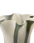 BROSTE Vase Liva - Hunter Green/White Cream