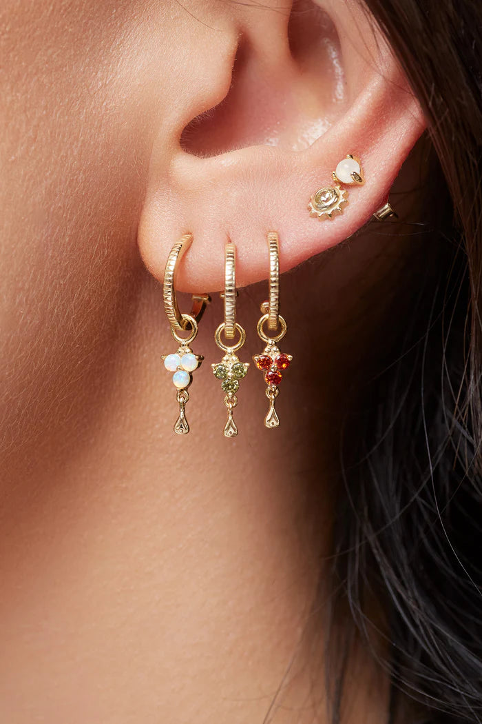 Birthstone Hoops | August | Gold