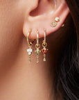 Birthstone Hoops | August | Gold