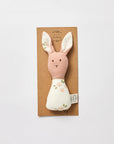 Organic Muslin Bunny Rattle Daisy + Pink