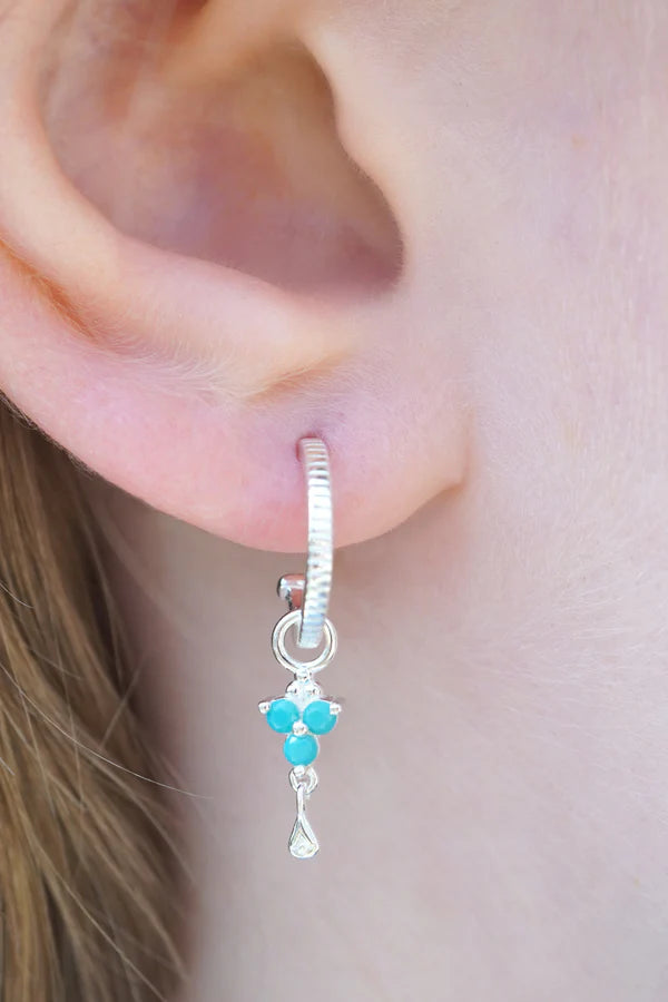 Birthstone Hoops | December | Silver