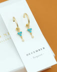 Birthstone Hoops | December | Gold