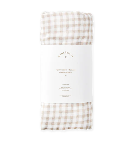 Baby Swaddle | Cocoa Gingham