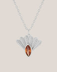 Fantail Messenger Necklace Brown - Silver