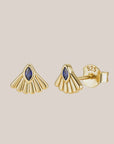 Fantail Studs | Blue - Gold