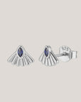 Fantail Studs | Blue - Silver