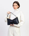 Claudia Shoulder Bag | Black Croc