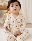 Organic Cotton Murphy Onepiece - Honey Bear Cloud