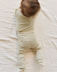 Long Sleeve Bodysuit - Slim Stripe Pampas/Sun Rays