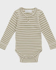 Long Sleeve Bodysuit - Slim Stripe Pampas/Sun Rays