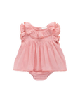 Organic Cotton Frannie Playsuit - Swiss Pink