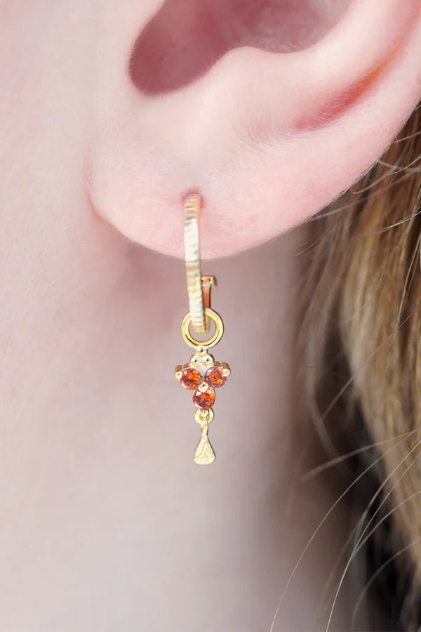 Birthstone Hoops | January | Gold
