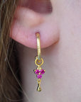 Birthstone Hoops | July | Gold