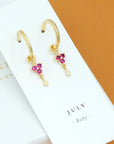 Birthstone Hoops | July | Gold