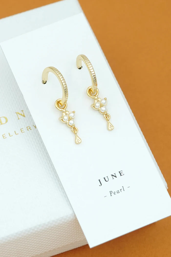 Birthstone Hoops | June | Gold
