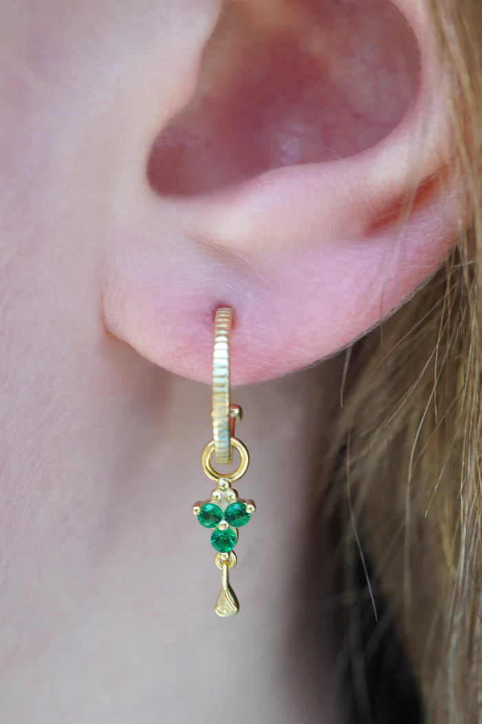 Birthstone Hoops | May | Gold