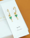 Birthstone Hoops | May | Gold