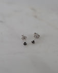 Mini Rock Studs Black | Silver