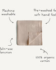 Organic Cotton Muslin Swaddle Blanket | Sparrows