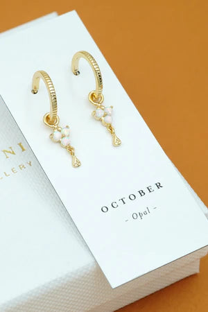 Birthstone Hoops | October | Gold