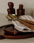 Wooden Circle Tray - Dark Brown - Large