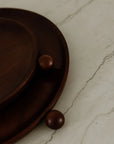 Wooden Circle Tray - Dark Brown - Large