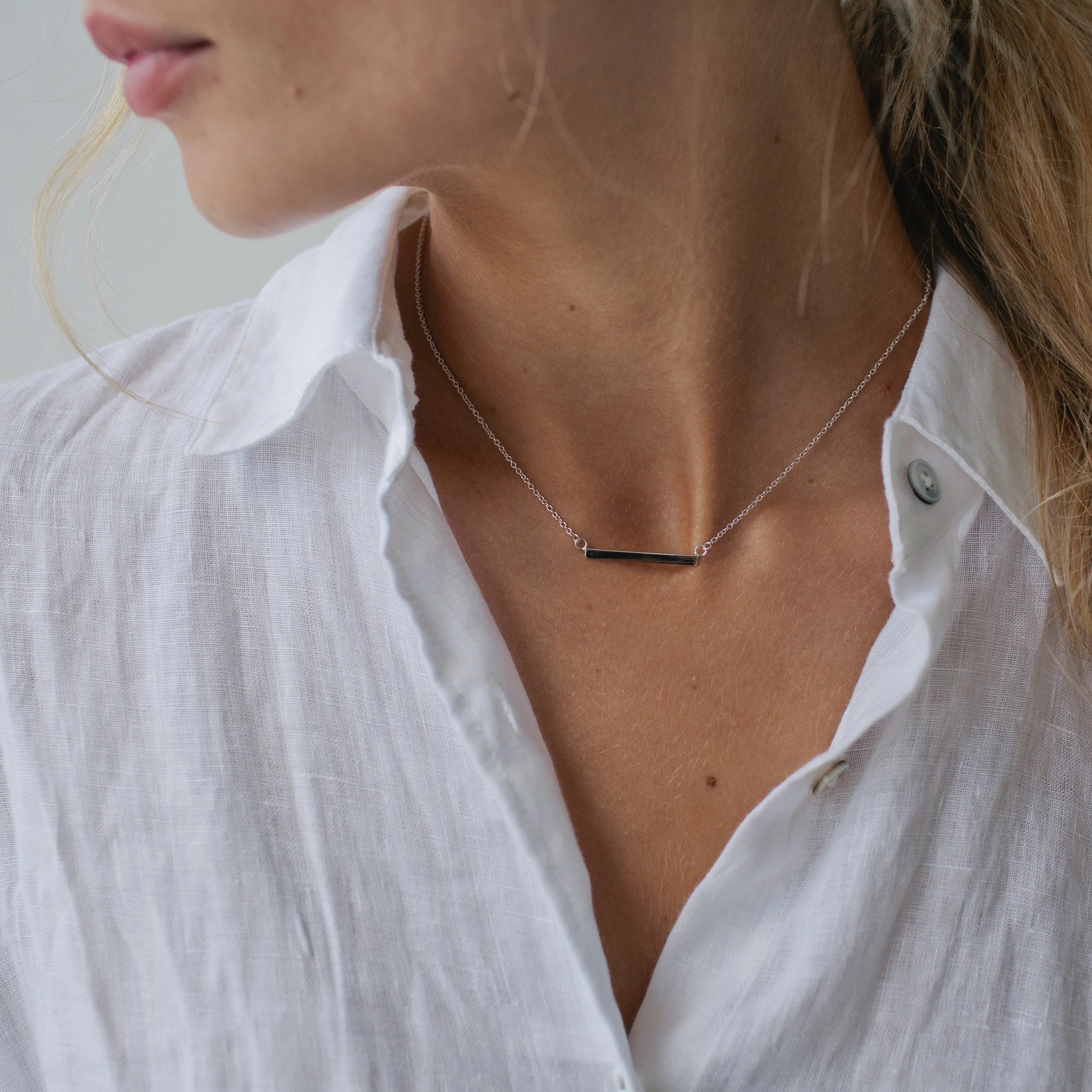 Bar Necklace - Silver