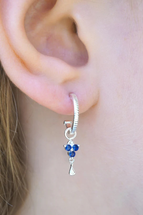 Birthstone Hoops | September | Silver