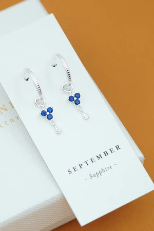 Birthstone Hoops | September | Silver