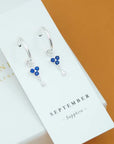 Birthstone Hoops | September | Silver