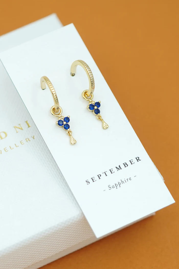 Birthstone Hoops | September | Gold