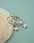 Shell Huggie Earrings - Silver