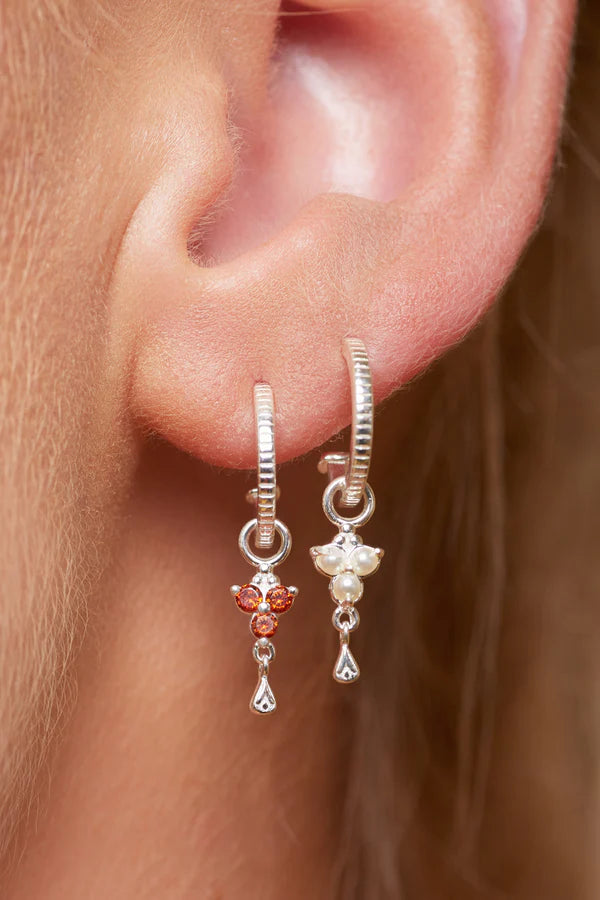 Birthstone Hoops | January | Silver
