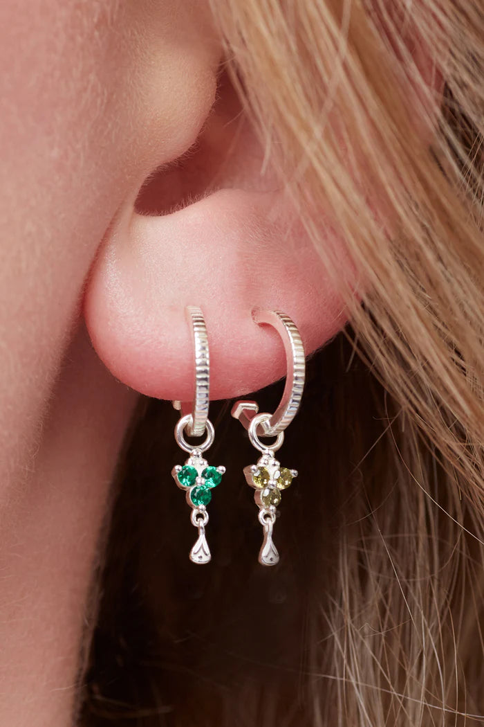 Birthstone Hoops | May | Silver