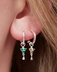 Birthstone Hoops | May | Silver