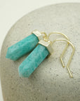 Amazonite True Voice Earrings - Gold