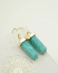 Amazonite True Voice Earrings - Gold