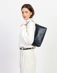 Claudia Shoulder Bag | Black Croc