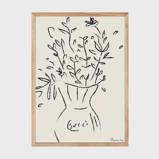 Gucci Flowers Print | A3 Oak Frame