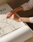 Abstract Bull Line Art by Pablo Picasso | A2 | Oak Box Frame